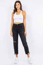 Load image into Gallery viewer, American Bazi High Waist Distressed Cropped Straight Jeans