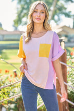 Load image into Gallery viewer, Hailey & Co Full Size Color Block Short Sleeve Top