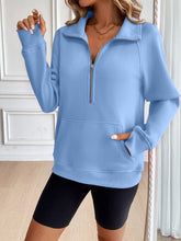 Load image into Gallery viewer, Ivy Lane Half Zip Raglan Sleeve Sweatshirt