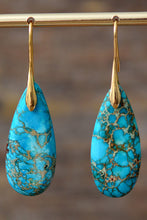Load image into Gallery viewer, Handmade Teardrop Shape Natural Stone Dangle Earrings