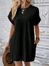 Load image into Gallery viewer, Round Neck Short Sleeve Mini Dress