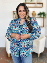 Load image into Gallery viewer, Double Take Full Size Printed Balloon Sleeve Blouse