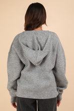 Load image into Gallery viewer, VERY J Seam Detail Drop Shoulder Hooded Sweater