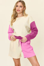 Load image into Gallery viewer, Double Take Full Size Contrast Drop Shoulder Top and Shorts Set