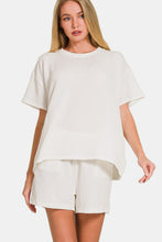 Load image into Gallery viewer, Zenana Rib Short Sleeve T-Shirt and Shorts Set