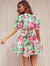 Load image into Gallery viewer, Printed Surplice Short Sleeve Dress