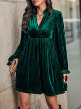 Load image into Gallery viewer, Perfee Ruched Surplice Long Sleeve Mini Dress