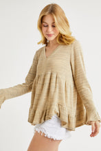 Load image into Gallery viewer, Hailey & Co V-Neck Flounce Sleeve Knit Top