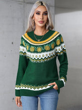 Load image into Gallery viewer, Angel Wings Geometric Round Neck Long Sleeve Sweater