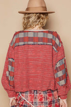Load image into Gallery viewer, POL Round Neck Long Sleeve Plaid Shirt