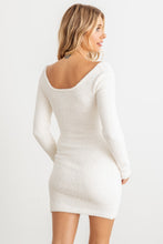 Load image into Gallery viewer, HERA COLLECTION Fluffy Bow Cut-Out Detail Long Sleeve Mini Dress