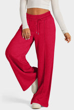 Load image into Gallery viewer, Drawstring Elastic Waist Wide Leg Pants