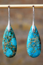 Load image into Gallery viewer, Handmade Teardrop Shape Natural Stone Dangle Earrings
