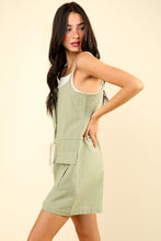 Load image into Gallery viewer, VERY J Half Button Drawstring Sleeveless Romper