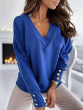 Load image into Gallery viewer, V-Neck Long Sleeve Sweatshirt