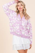 Load image into Gallery viewer, Mittoshop Checkered Heart Button Down Cardigan