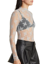 Load image into Gallery viewer, Lace Mock Neck Long Sleeve Blouse