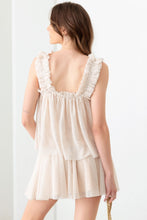 Load image into Gallery viewer, Mustard Seed Sheer Pin Dot Tank and Elastic Waist Skirt Set