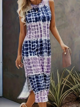 Load image into Gallery viewer, Slit Round Neck Tank Dress