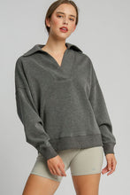 Load image into Gallery viewer, Umgee Johnny Collar Dropped Shoulder Sweatshirt