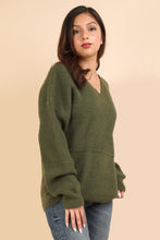 Load image into Gallery viewer, VERY J Seam Detail Drop Shoulder Hooded Sweater