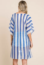 Load image into Gallery viewer, Cotton Bleu by Nu Lab Tied Striped Plunge Half Sleeve Cover-Up