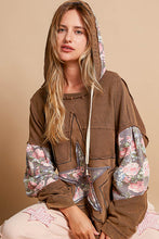 Load image into Gallery viewer, POL Star Patchwork Raw Edge French Terry Hoodie