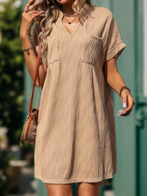 Load image into Gallery viewer, Pocketed Notched Short Sleeve Dress