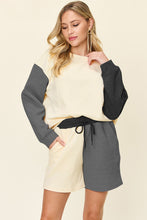 Load image into Gallery viewer, Double Take Full Size Contrast Drop Shoulder Top and Shorts Set