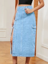 Load image into Gallery viewer, Button Down Denim Skirt