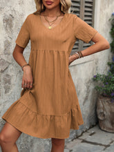 Load image into Gallery viewer, V-Neck Short Sleeve Mini Dress