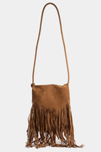 Load image into Gallery viewer, Fame Faux Suede Fringe Rectangle Crossbody Bag