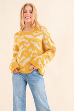 Load image into Gallery viewer, And The Why Full Size Textured Pattern Contrast Sweater