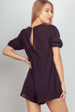 Load image into Gallery viewer, VERY J Lace Detail Puff Sleeve Romper with Pockets