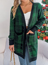 Load image into Gallery viewer, Plaid Open Front Long Sleeve Cardigan