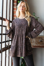 Load image into Gallery viewer, Heimish Leopard Long Sleeve Tiered Blouse