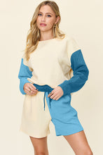 Load image into Gallery viewer, Double Take Full Size Contrast Drop Shoulder Top and Shorts Set