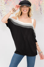 Load image into Gallery viewer, Celeste Full Size Striped Cold Shoulder Top