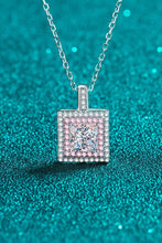Load image into Gallery viewer, 1 Carat Moissanite Square Pendant Chain Necklace