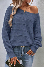 Load image into Gallery viewer, Boat Neck Dropped Shoulder Sweater