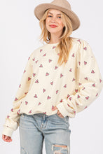 Load image into Gallery viewer, SAGE + FIG Heart Printed Contrast Long Sleeve Sweatshirt