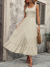 Load image into Gallery viewer, Smocked Scoop Neck Sleeveless Tank Dress