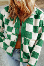Load image into Gallery viewer, Checkered Snap Down Long Sleeve Jacket
