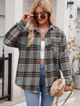 Load image into Gallery viewer, Mandy Pocketed Plaid Collared Neck Long Sleeve Shirt