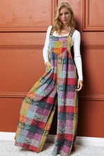Load image into Gallery viewer, Double Take Full Size Plaid Sleeveless Fleece Wide Leg Jumpsuit