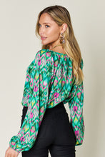 Load image into Gallery viewer, Double Take Full Size Printed Balloon Sleeve Blouse