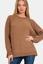 Load image into Gallery viewer, Zenana Side Slit Raglan Sleeve Sweater