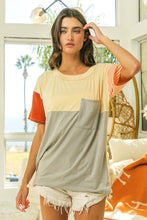 Load image into Gallery viewer, BiBi Color Block Short Sleeve T-Shirt