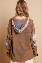 Load image into Gallery viewer, POL Star Patchwork Raw Edge French Terry Hoodie