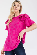 Load image into Gallery viewer, Celeste Full Size Ruffle Layered Short Sleeve Daisy Floral Top